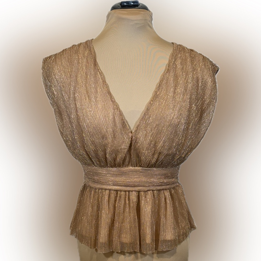 Anthropologie Gold Shimmer Blouse